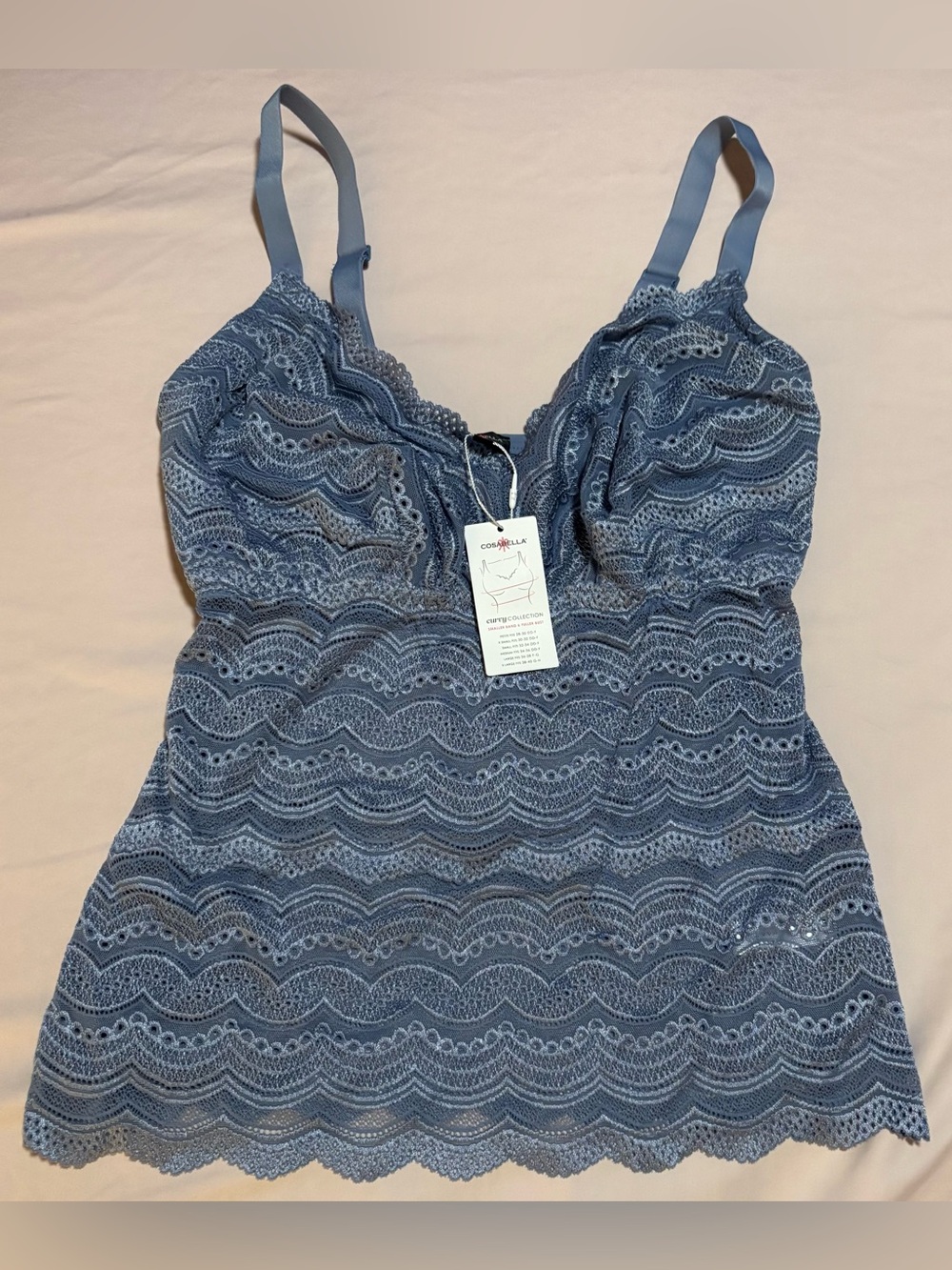 Cosabella Ceylon Curvy Cami Size Small in "Blue Diamond”
